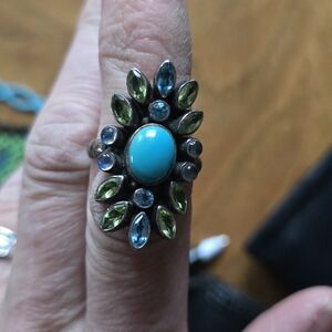 Elegant Nicky Butler Silver and Turquoise Gemstone Ring